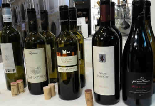 A lineup of Colli Berici wines