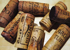 Assorted corks from tasting of Sardinia wines